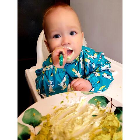 TIDY TOT Baveta cu maneci lungi - Zebre vesele