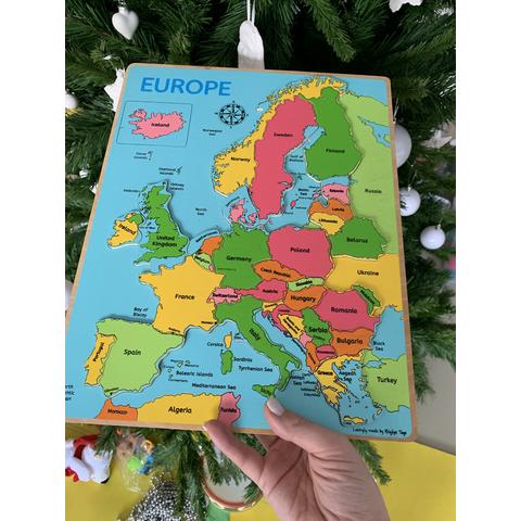 BIGJIGS Toys Puzzle incastru harta Europei