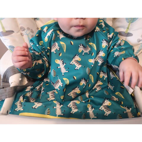 TIDY TOT Baveta cu maneci lungi - Zebre vesele