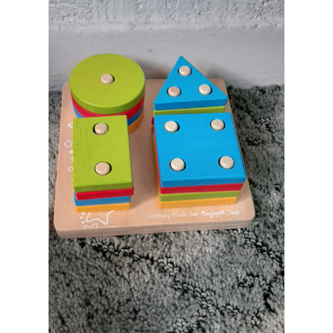 BIGJIGS Toys Joc de sortare - 4 forme geometrice