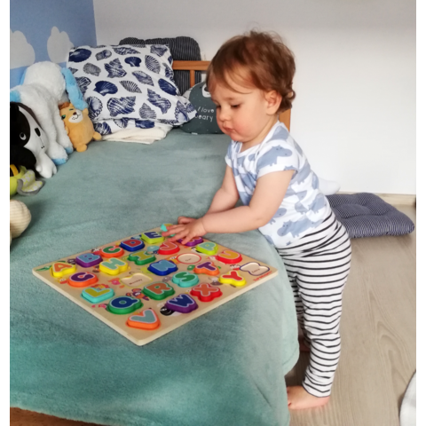Topbright Puzzle din lemn - Litere si animalute