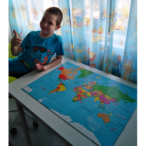 Dino Puzzle geografic - Harta Lumii (82 piese)