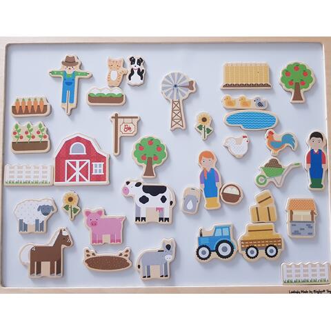 BIGJIGS Toys Set magnetic - Ferma