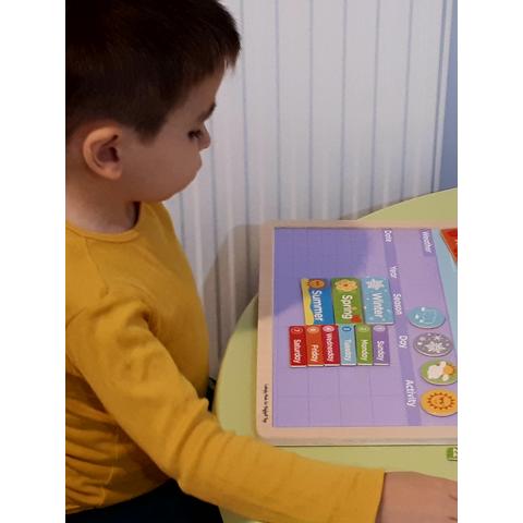 BIGJIGS Toys Vremea - Calendar magnetic in limba engleza