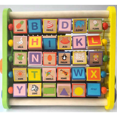 BIGJIGS Toys Centru de activitati - litere si imagini in romana