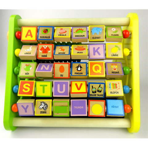 BIGJIGS Toys Centru de activitati - litere si imagini in romana