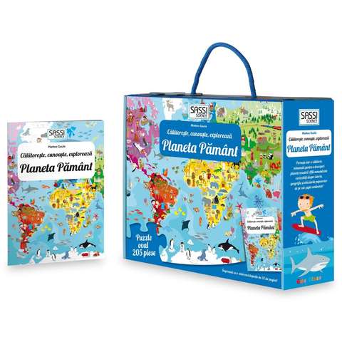 Sassi Cunoaste si exploreaza -  Puzzle Planeta Pamant in limba Romana (205 piese)
