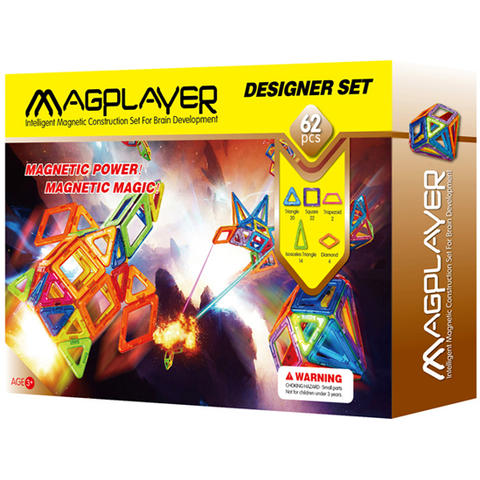 MAGPLAYER Joc de constructie magnetic - 62 piese
