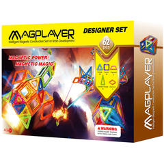 Joc de constructie magnetic - 62 piese