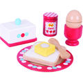 BIGJIGS Toys Set mic dejun din lemn