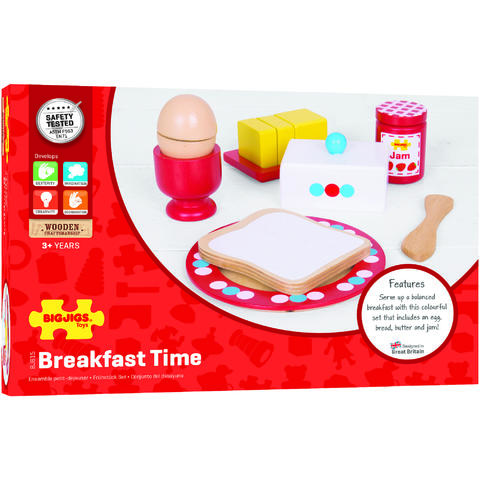 BIGJIGS Toys Set mic dejun din lemn