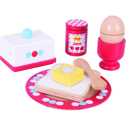 BIGJIGS Toys Set mic dejun din lemn