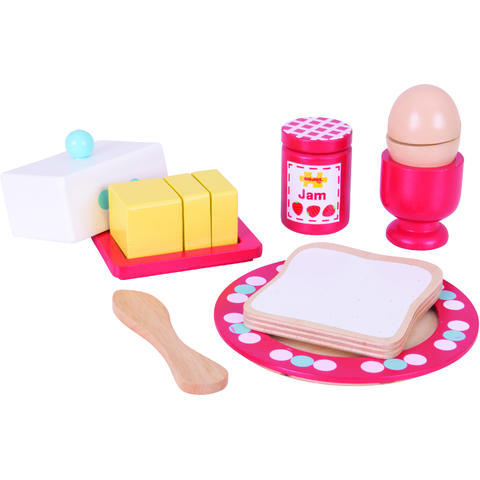 BIGJIGS Toys Set mic dejun din lemn