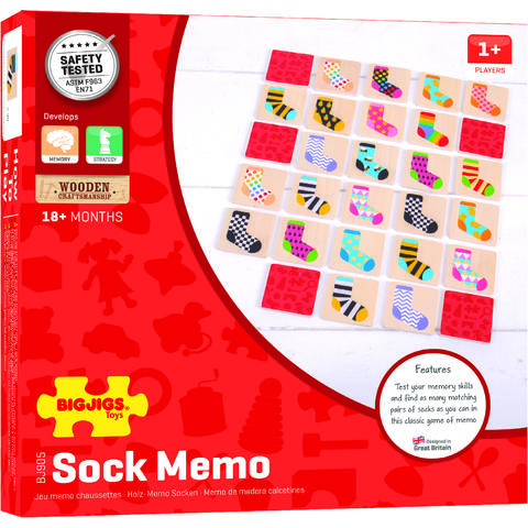 BIGJIGS Toys Joc de memorie - Ciorapeii mei