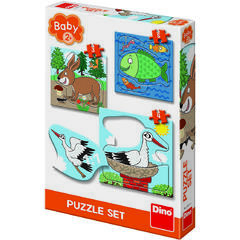 Baby Puzzle - Unde locuiesc animalele? (3,4 si 5 piese)