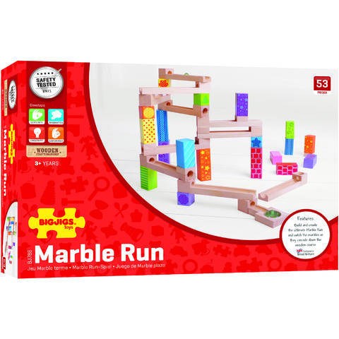 BIGJIGS Toys Marble Run din lemn