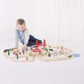 BIGJIGS Toys Circuit auto si feroviar (80 piese)