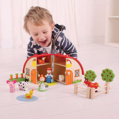BIGJIGS Toys Mini Ferma animalelor