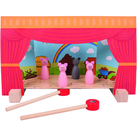BIGJIGS Toys Teatru magnetic - Primul spectacol