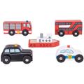 BIGJIGS Toys Set 5 vehicule din lemn