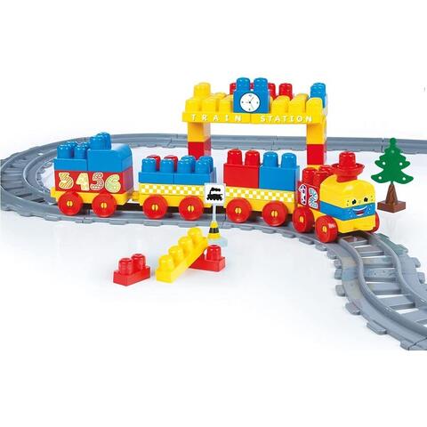 DOLU Set de constructii cu trenulet - 89 piese
