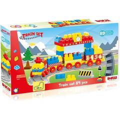 DOLU Set de constructii cu trenulet - 89 piese