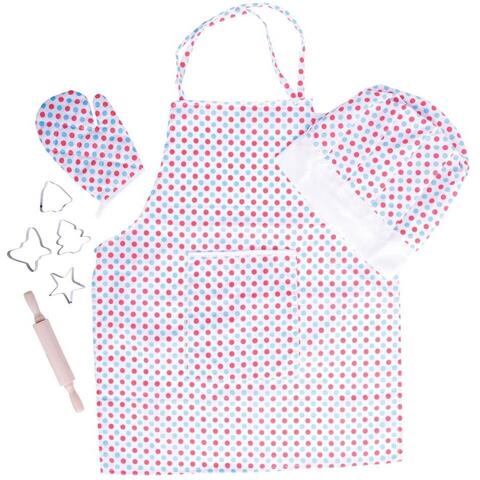 BIGJIGS Toys Set sortulet si accesorii alb cu buline