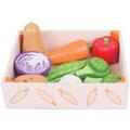 BIGJIGS Toys Cutiuta cu legume din lemn