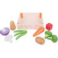 BIGJIGS Toys Cutiuta cu legume din lemn