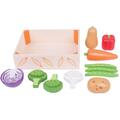 BIGJIGS Toys Cutiuta cu legume din lemn
