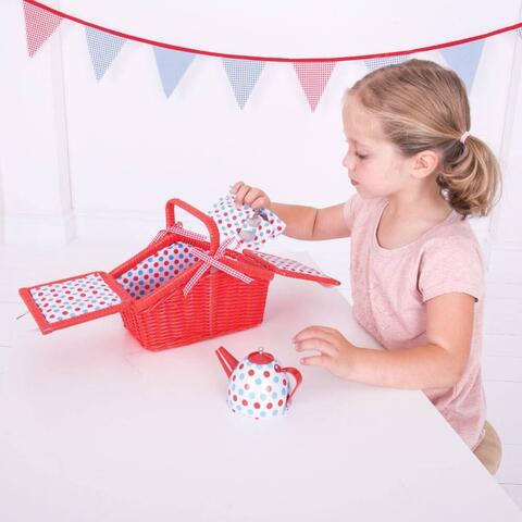 BIGJIGS Toys Setul meu de picnic cu buline
