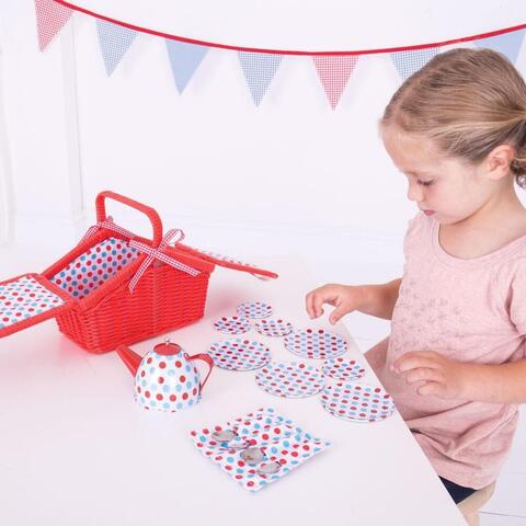 BIGJIGS Toys Setul meu de picnic cu buline