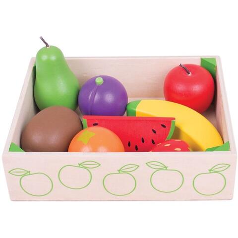 BIGJIGS Toys Cutiuta cu fructe din lemn