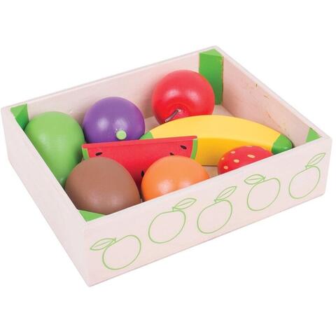 BIGJIGS Toys Cutiuta cu fructe din lemn