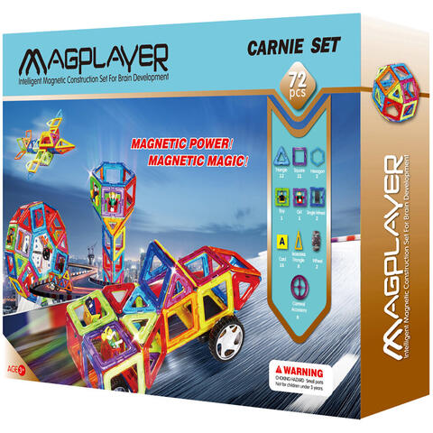 MAGPLAYER Joc de constructie magnetic - 72 piese