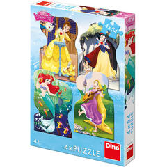 Puzzle 4 in 1 - Printesele si prieteni (4 x 54 piese)
