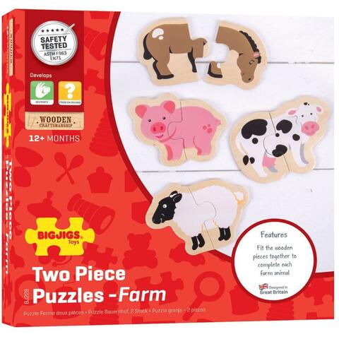 BIGJIGS Toys Puzzle - animale de la ferma