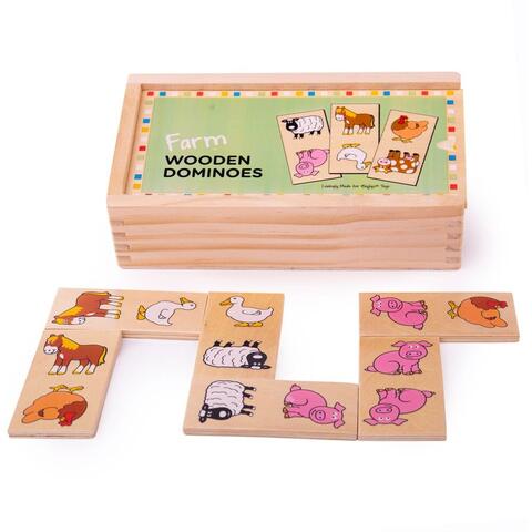 BIGJIGS Toys Domino pentru copii - Ferma
