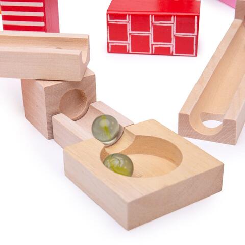 BIGJIGS Toys Marble Run din lemn
