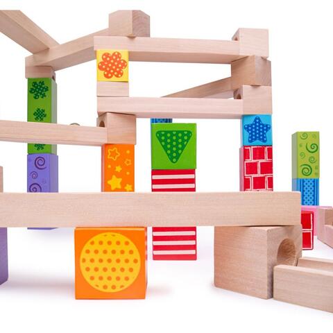 BIGJIGS Toys Marble Run din lemn