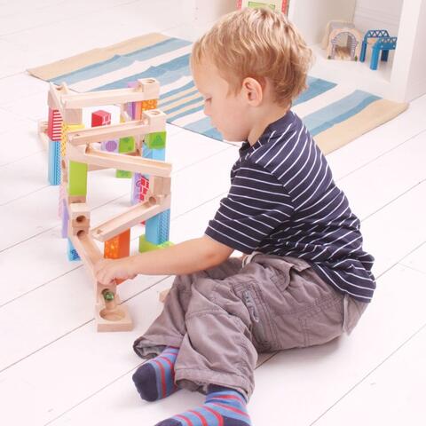 BIGJIGS Toys Marble Run din lemn