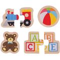 BIGJIGS Toys Puzzle din lemn - Jucarii (8 piese)