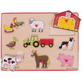 BIGJIGS Toys Puzzle din lemn incastru - Ferma