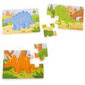 BIGJIGS Toys Set 3 puzzle din lemn - Dinozauri