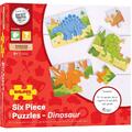 BIGJIGS Toys Set 3 puzzle din lemn - Dinozauri