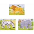 BIGJIGS Toys Set 3 puzzle din lemn - Jungla Vesela