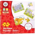 BIGJIGS Toys Set 3 puzzle din lemn - Jungla Vesela