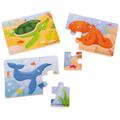 BIGJIGS Toys Set 3 puzzle din lemn - Lumea acvatica