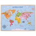 BIGJIGS Toys Puzzle din lemn - Harta lumii (35 piese)