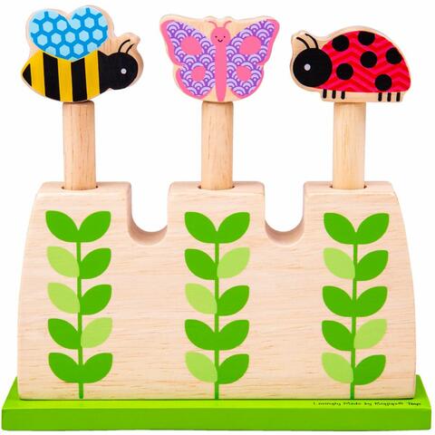 BIGJIGS Toys Jucarie din lemn Pop-Up - In gradina